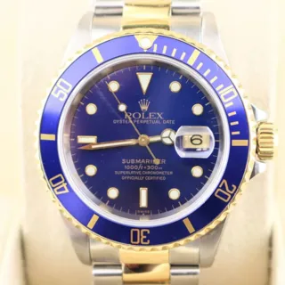 Rolex Submariner 16613 Yellow gold and Stainless steel Blue