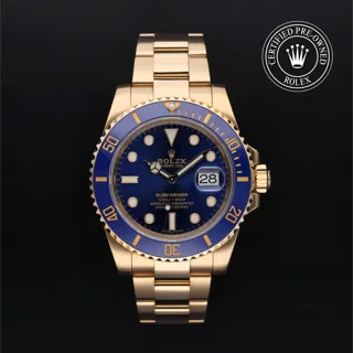 Rolex Submariner Date 116618LB 18k yellow gold Blue