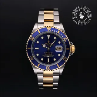 Rolex Submariner Date 16613 Yellow gold Blue