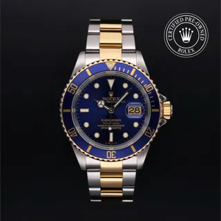 Rolex Submariner Date 16613 Yellow gold Blue