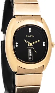 Bulova 3340 36mm Gold Plated Base Metal Black