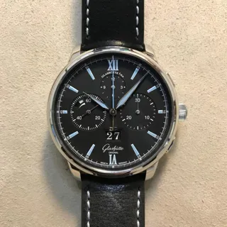 Glashütte Senator Chronograph Panorama Date 1-37-01-03-02-35 42mm Stainless steel Black