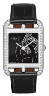 Hermès Cape Cod 047237WW00 Stainless steel and Diamond Black