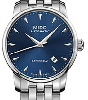 Mido Baroncelli M8600.4.15.1 38mm Stainless steel Blue