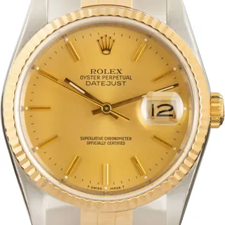 Rolex Datejust 36 16233 Stainless steel and 18k yellow gold Champagne