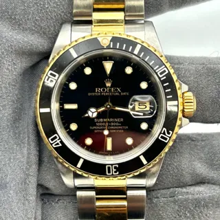 Rolex Submariner 16613 40mm Yellow Gold$Steel Black