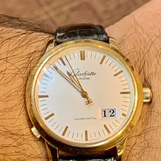 Glashütte Senator Panorama Date 100-03-11-01-04 Rose gold Silver