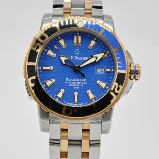 Carl F. Bucherer Patravi 00.10632.24.53.21 44mm Yellow gold and Stainless steel Blue