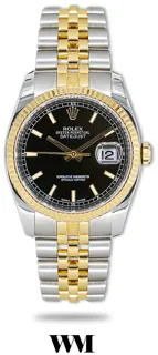 Rolex Datejust 116233 36mm Yellow gold and Stainless steel Black