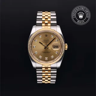 Rolex Datejust 116233 36mm bicolour champagne