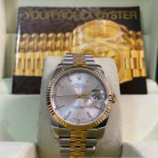 Rolex Datejust 36 116233 36mm Yellow gold Silver