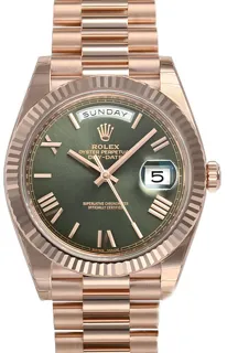 Rolex Day-Date 40 228235 Everose gold Olive Green Roman