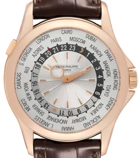 Patek Philippe World Time 5130R-001 39.5mm Rose gold Silver