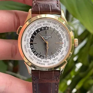 Patek Philippe World Time 5230R-012 38.5mm Rose gold White and Gray