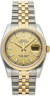 Rolex Datejust 116233-0151 36mm Yellow gold and Stainless steel Champagne