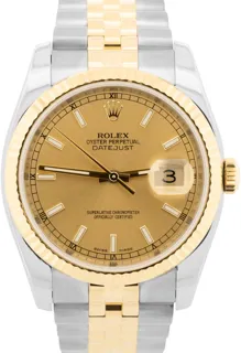 Rolex Datejust 116233 36mm Two-Tone$18K Yellow Gold$Stainless Steel Champagne