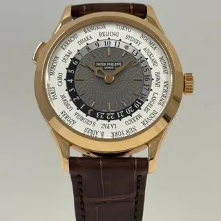 Patek Philippe World Time 5230R-012 38.5mm Rose gold White and Gray