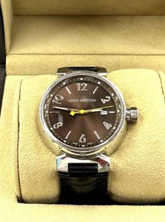 Louis Vuitton Tambour Q1111 Stainless steel Brown and Yellow 