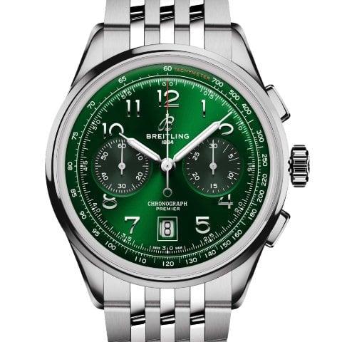 Breitling Premier AB0145371L1A1 42mm Stainless steel Green