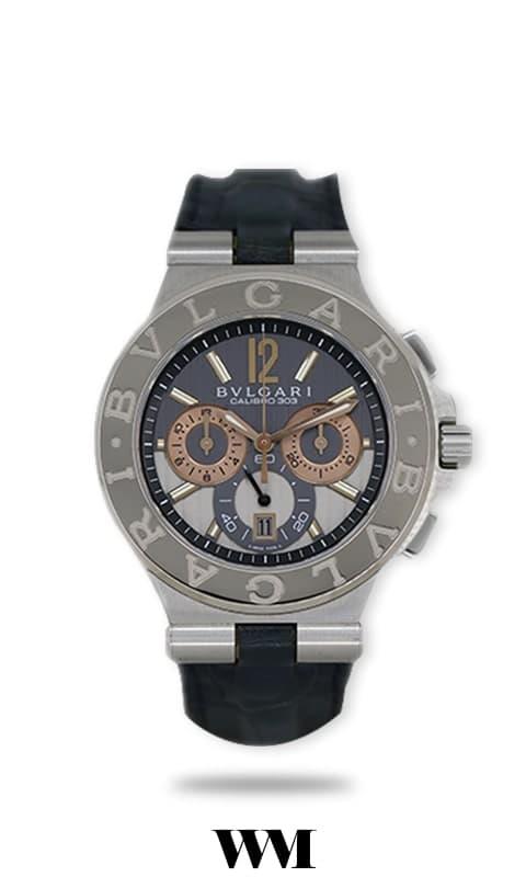 Bulgari Diagono DG42SWGCH 42mm White gold and Stainless steel Gray