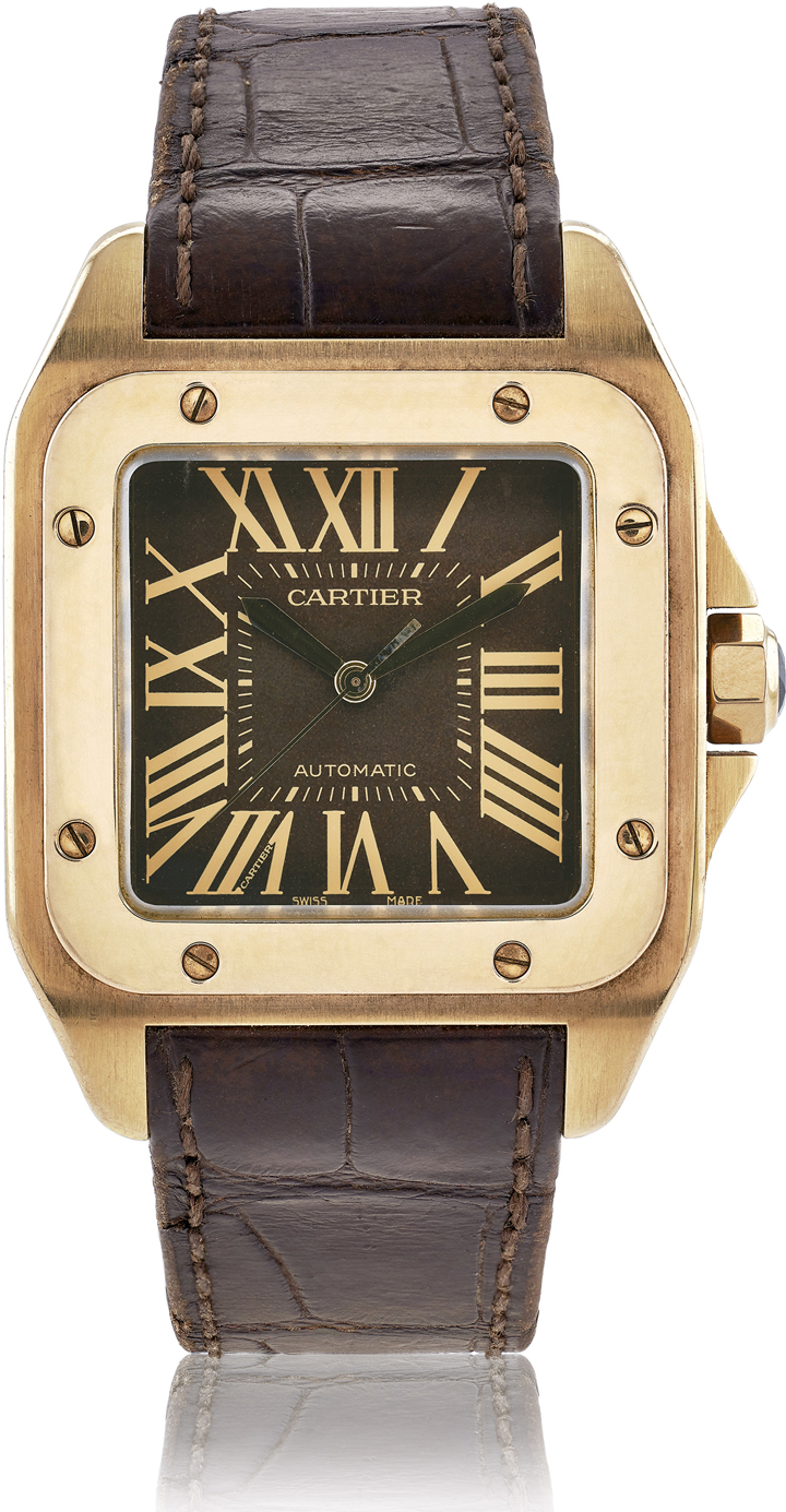 Cartier Santos 2792 51mm Rose gold Brown