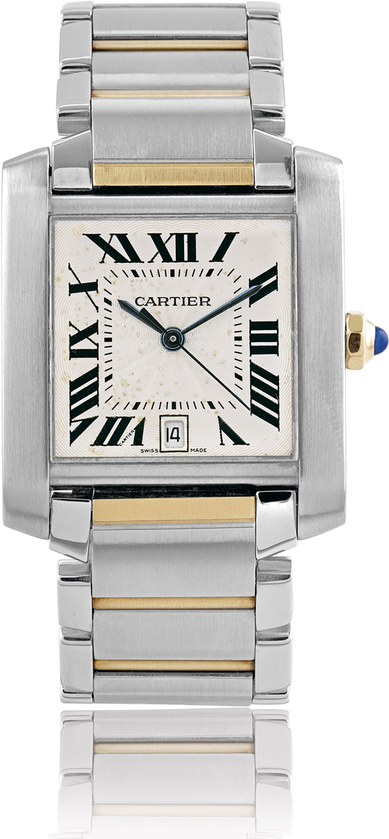 Cartier Tank Française W51005Q4 28mm Yellow gold and Stainless steel White