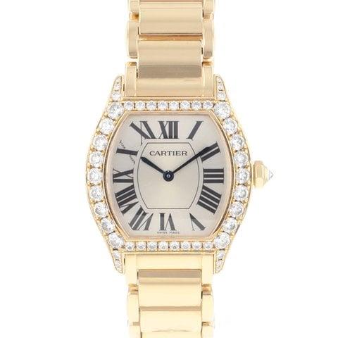 Cartier Tonneau 2645 28mm Rose gold Silver