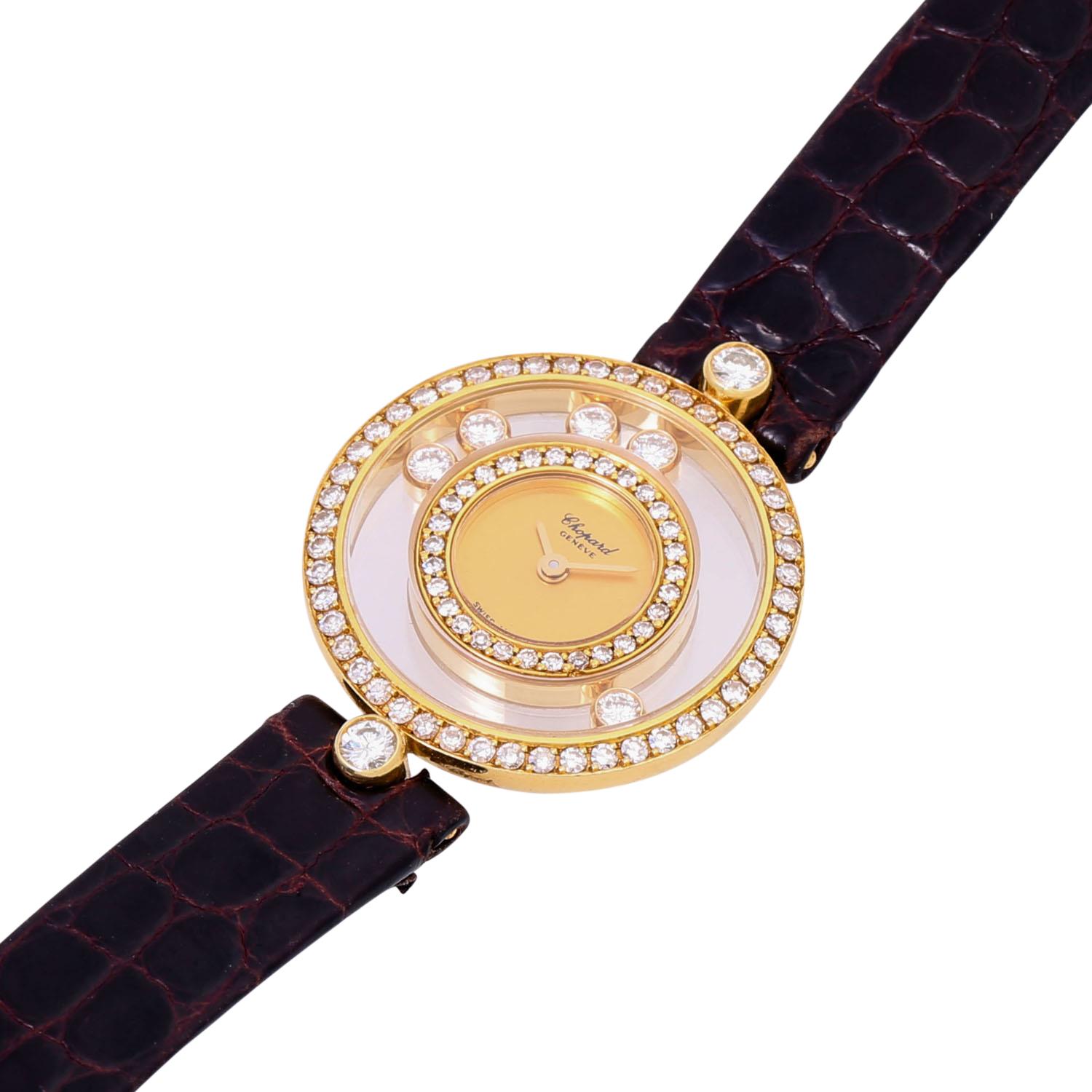 Chopard Happy Diamonds 4097 31mm Yellow gold Champagne 4