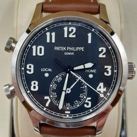 Patek Philippe Calatrava Pilot Travel Time 5524G-001 42mm White gold Blue