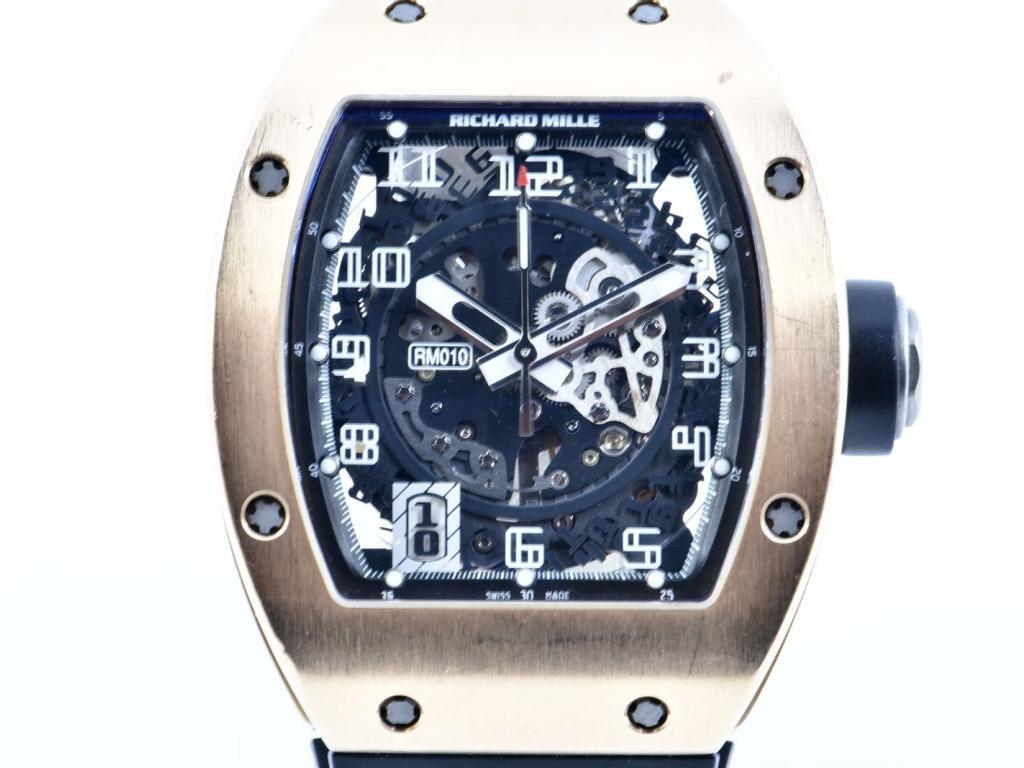 Richard Mille RM 010 39mm Rose gold Semi-skeletonized