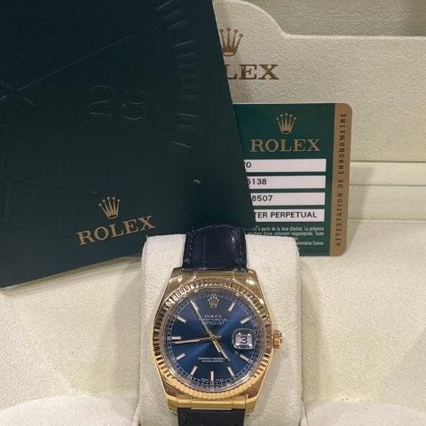 Rolex Datejust 116138 36mm Yellow gold Blue