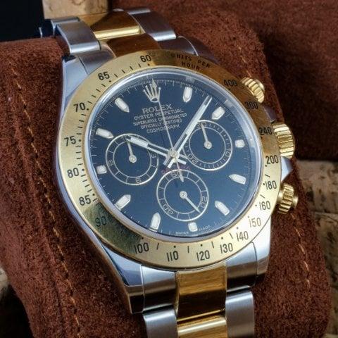 Rolex Daytona 116523 40mm Yellow gold and Stainless steel Black