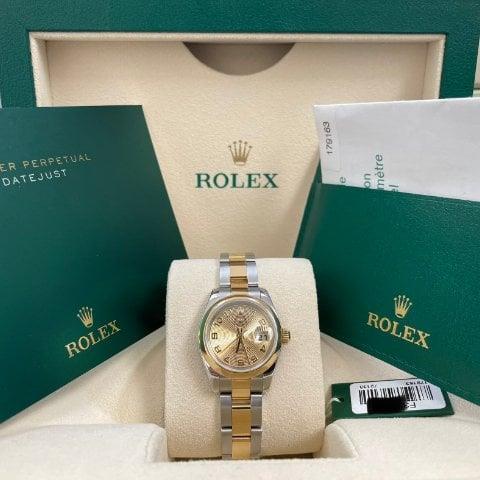 Rolex Lady-Datejust 179163 26mm Yellow gold and Stainless steel Champagne