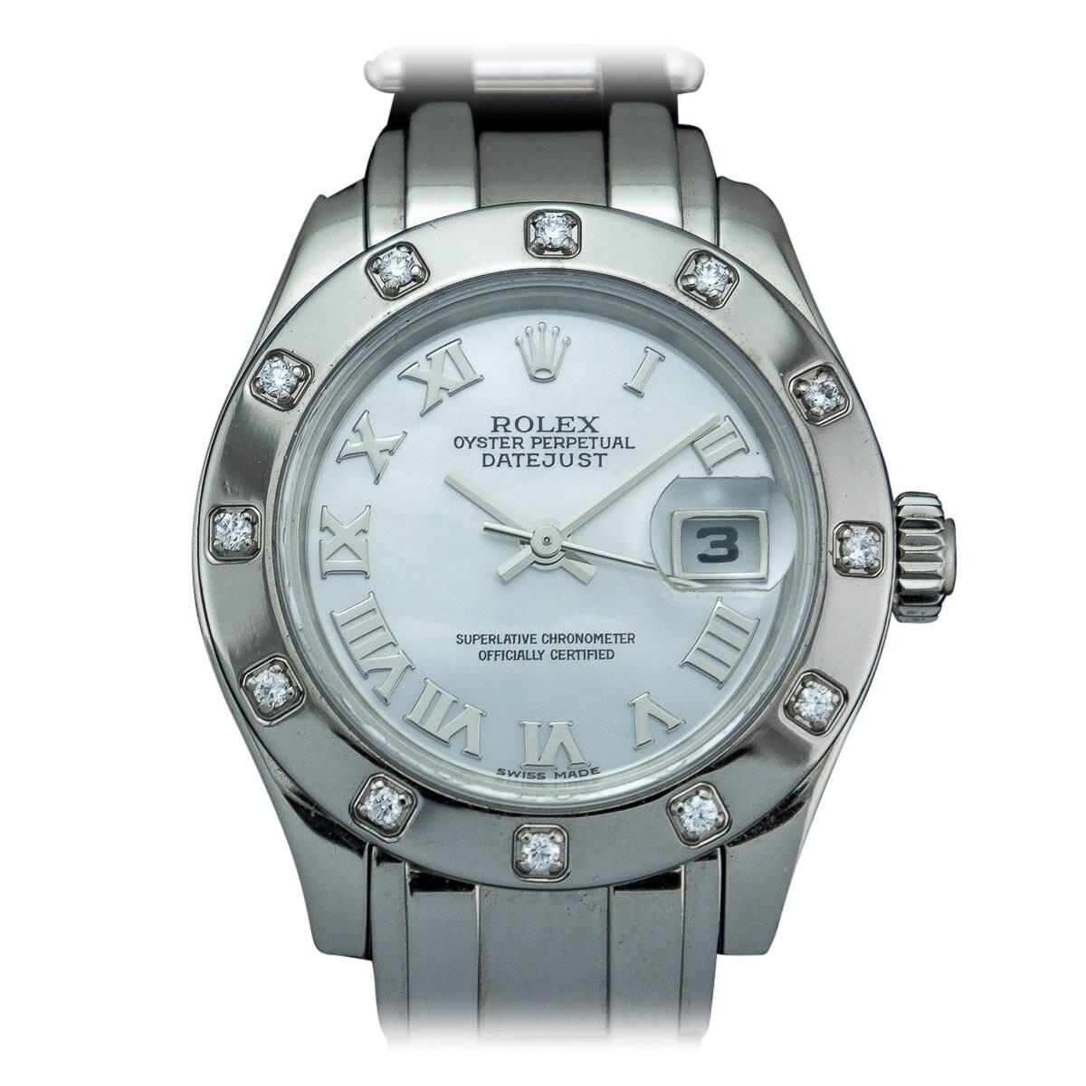 Rolex Lady-Datejust Pearlmaster 80319 29mm White gold Mother of Pearl White Roman Numeral