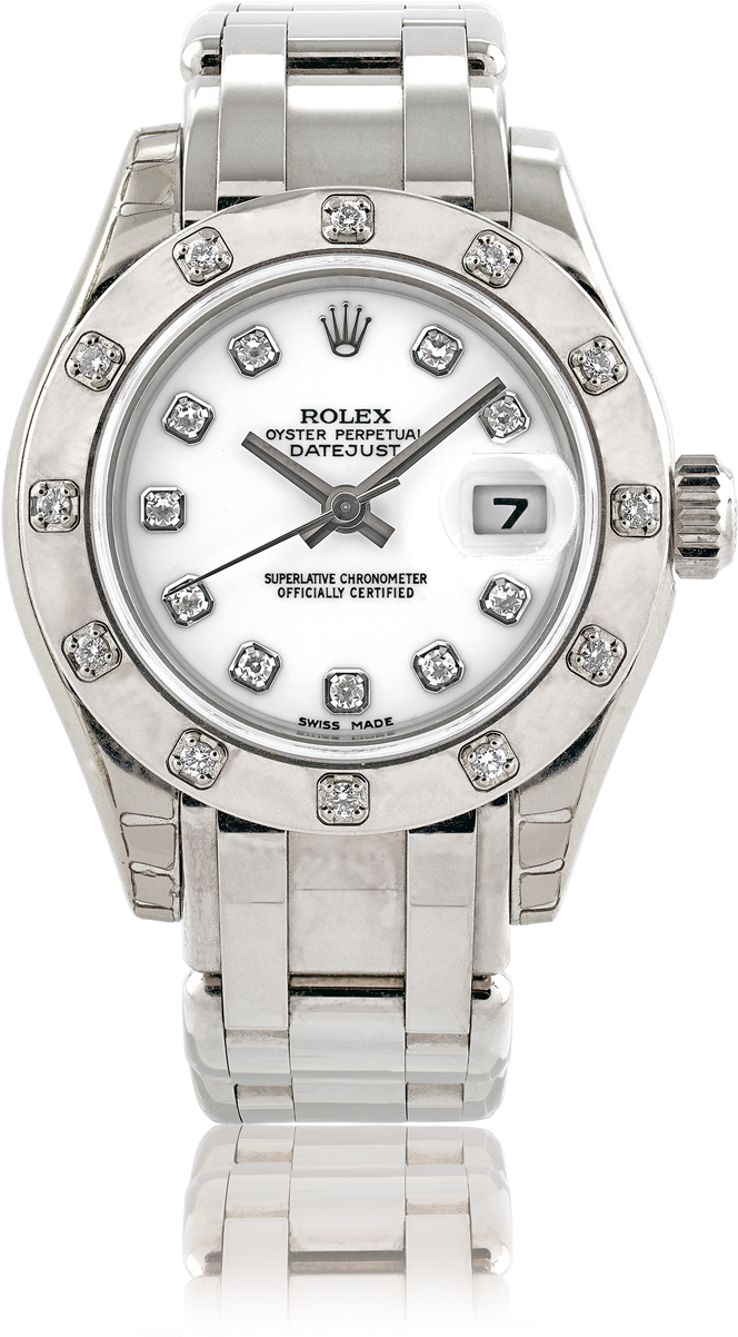 Rolex Lady-Datejust Pearlmaster 80319 29mm White gold Ivory